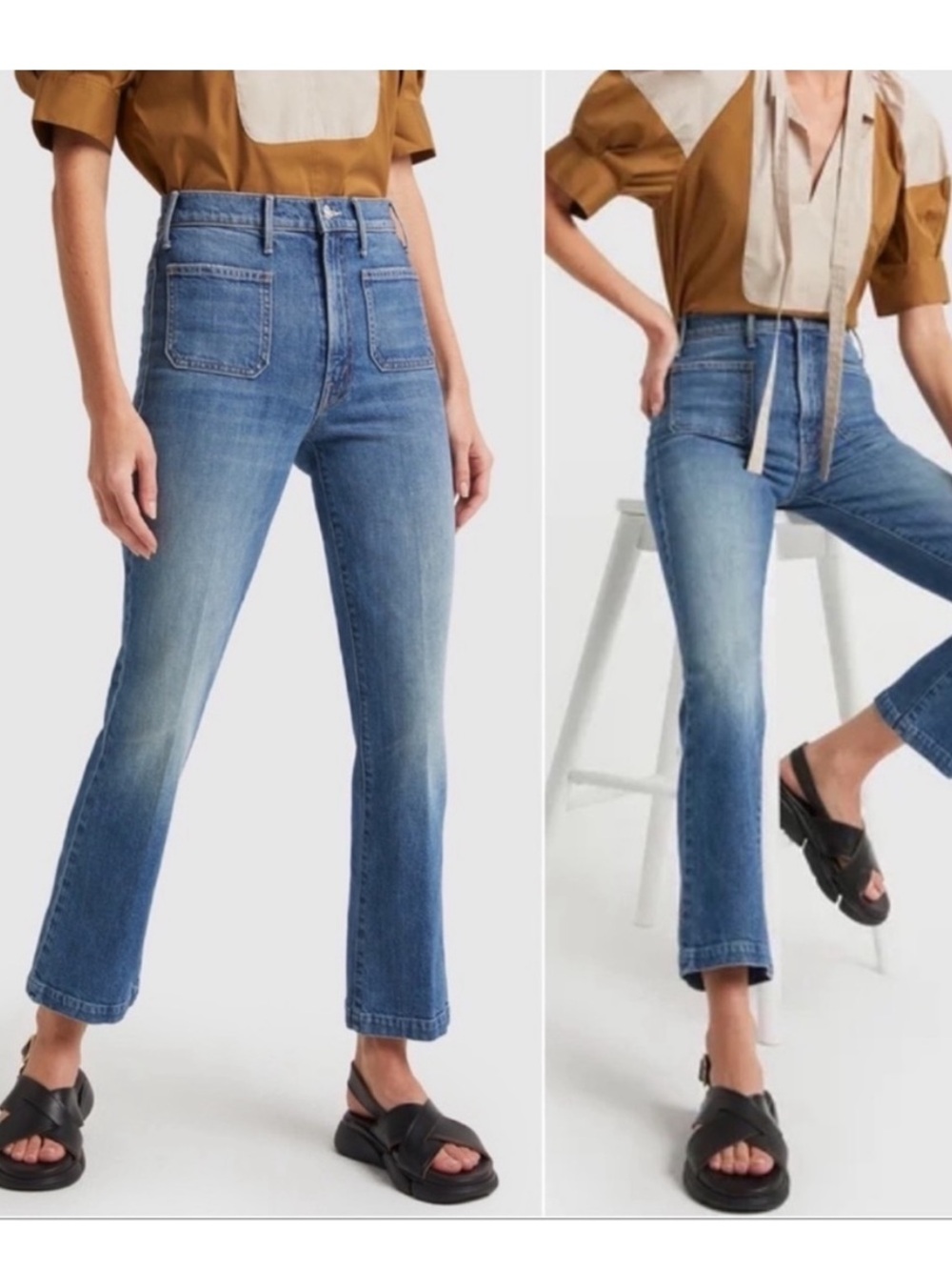 MOTHER SUPERIOR The Hustler Patch Pocket Flood Jeans in Cowboys Don't Cry 27